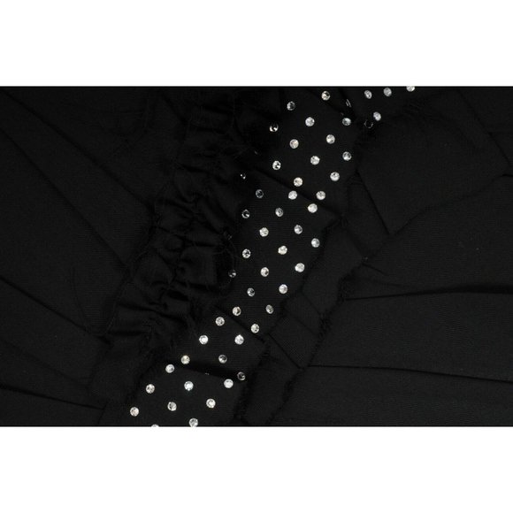 Saint Laurent YSL Black Embroidered Crystal Asymmetrical Short Skirt Size F38 - Picture 5 of 12